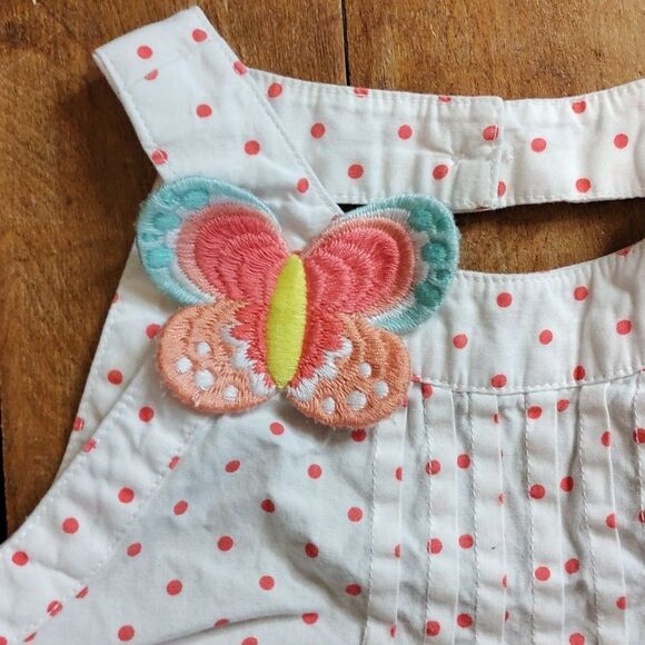 Gymboree Tank Top 2T White Pink Polka Dot Cotton Spring Summer Boho - Picture 2 of 6